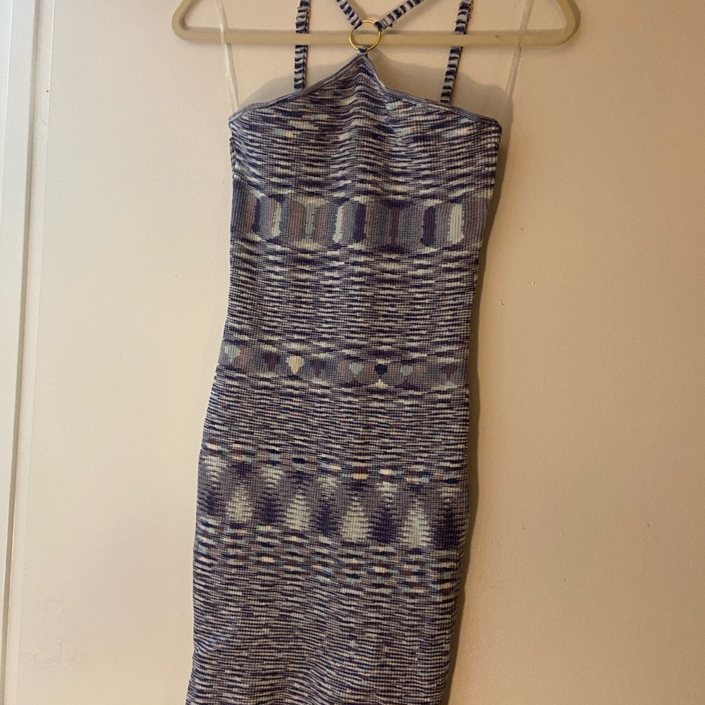 Say What - Blue, Purple, & White Space Dye Pattern Mini Dress - NWT